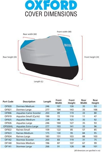 Oxford RAINEX Deluxe Outdoor Rain & Dust Motorcycle Cover 5 Oxford RAINEX Deluxe Outdoor Rain & Dust Motorcycle Cover - Image 3