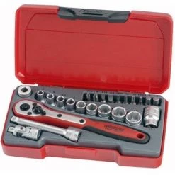 Teng 1/4 in Drive Socket Set Metric 24 Piece - T1424