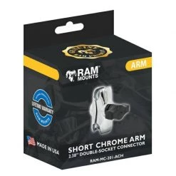 RAM Mounts Chrome Double Socket Arm 1" Ball (Short) -Motorcycle Accessories Sales 2022 22923 1