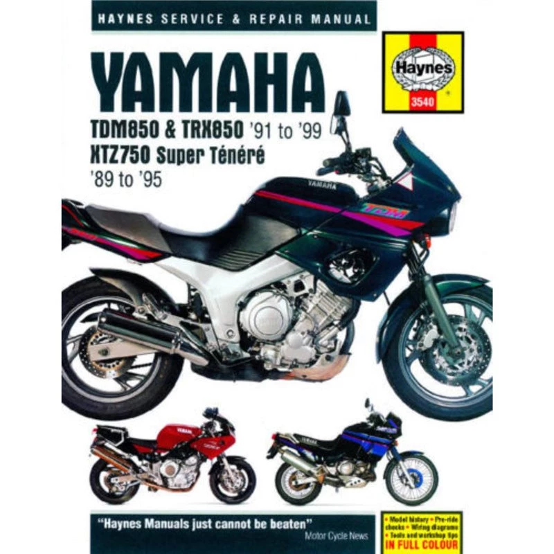 Haynes Manual 3540 Yamaha TDM850/TRX850 & XTZ750 3 Haynes Manual 3540 Yamaha TDM850/TRX850 & XTZ750