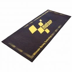 Bikeit MotoGP Motorcycle Garage Mat ( Black With Yellow Logo)