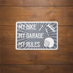 Oxford Garage Metal Sign: MY RULES -Motorcycle Accessories Sales 2022 33513 1
